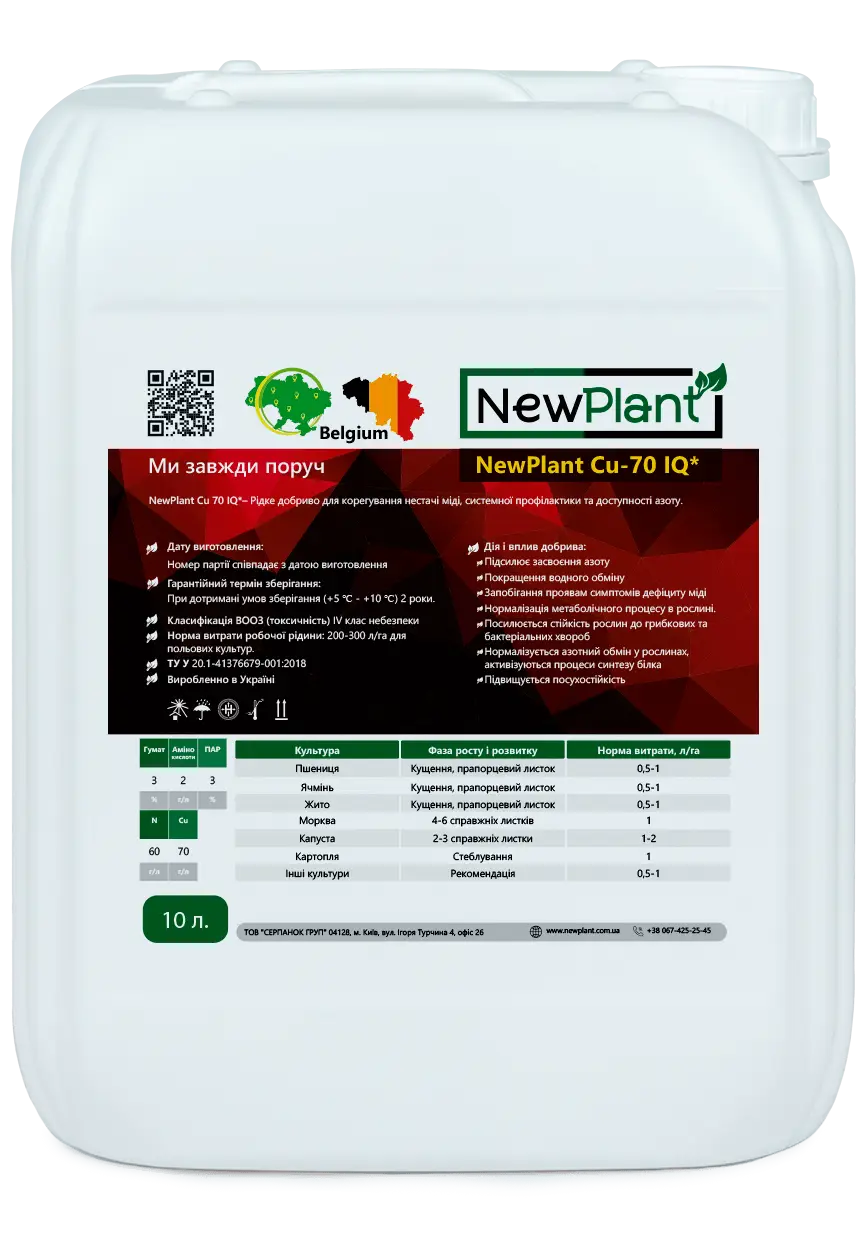 Мікродобриво NewPlant Cu-70 IQ (мідь)